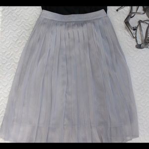 Ann Taylor silver pleated skirt